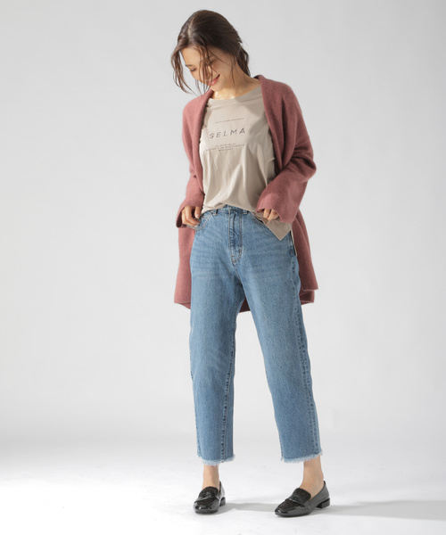 BAYFLOW（ベイフロー）の「ラクーンMIXキナガシカーディガン（カーディガン/ボレロ・レディース・ベージュ/グレー/ピンク・SMALL/MEDIUM）」の10枚目の写真