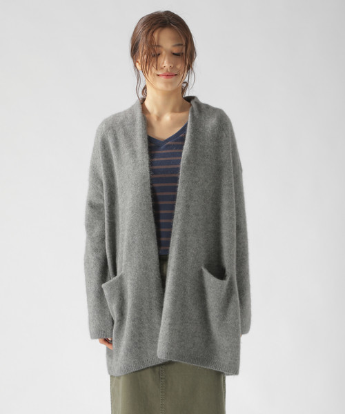 BAYFLOW（ベイフロー）の「ラクーンMIXキナガシカーディガン（カーディガン/ボレロ・レディース・ベージュ/グレー/ピンク・SMALL/MEDIUM）」の8枚目の写真