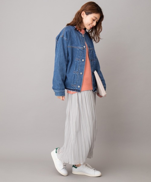 Munich(ミューニック)の「ブリーチデニムノーカラーブルゾン(デニムジャケット・レディース・インディゴブルー・S/XS)」の16枚目の写真