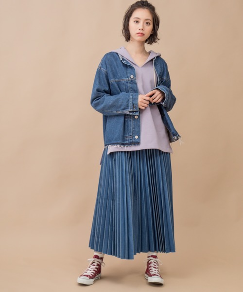 Munich(ミューニック)の「ブリーチデニムノーカラーブルゾン(デニムジャケット・レディース・インディゴブルー・S/XS)」の15枚目の写真