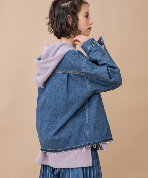 Munich(ミューニック)の「ブリーチデニムノーカラーブルゾン(デニムジャケット・レディース・インディゴブルー・S/XS)」の21枚目の写真