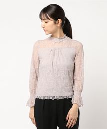 earth music&ecology | 長袖総レースシャーリングプルオーバー(Tシャツ/カットソー)