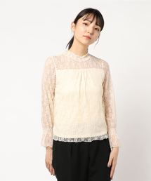 earth music&ecology | 長袖総レースシャーリングプルオーバー(Tシャツ/カットソー)