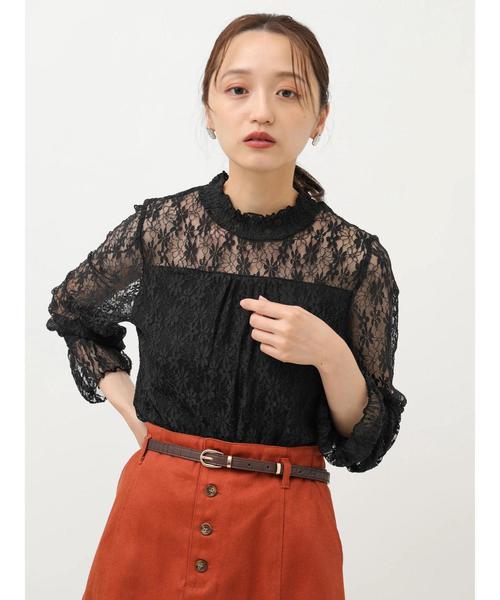 earth music&ecology（アースミュージックアンドエコロジー）の「長袖総レースシャーリングプルオーバー＊（Tシャツ/カットソー・レディース・ブラック/ブラウン/アイボリー/ラベンダー・S/M）」の18枚目の写真