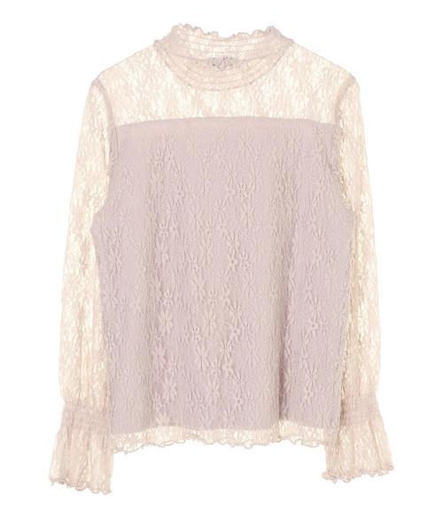 earth music&ecology（アースミュージックアンドエコロジー）の「長袖総レースシャーリングプルオーバー＊（Tシャツ/カットソー・レディース・ブラック/ブラウン/アイボリー/ラベンダー・S/M）」の13枚目の写真