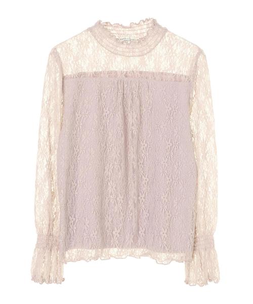 earth music&ecology（アースミュージックアンドエコロジー）の「長袖総レースシャーリングプルオーバー＊（Tシャツ/カットソー・レディース・ブラック/ブラウン/アイボリー/ラベンダー・S/M）」の8枚目の写真