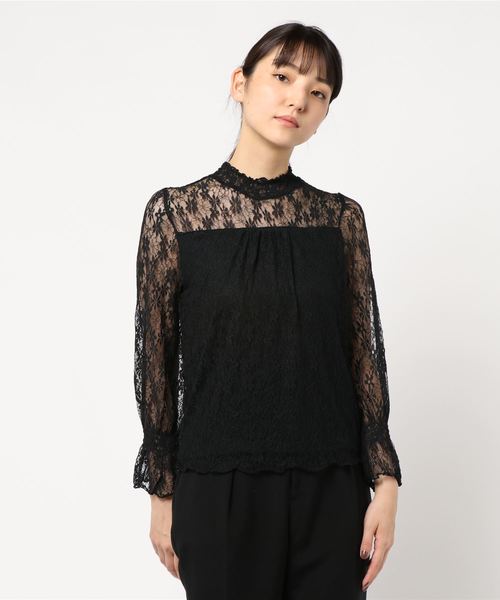 earth music&ecology（アースミュージックアンドエコロジー）の「長袖総レースシャーリングプルオーバー＊（Tシャツ/カットソー・レディース・ブラック/ブラウン/アイボリー/ラベンダー・S/M）」の10枚目の写真