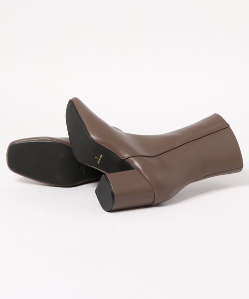 KOBE LETTUCE（コウベレタス）の「スクエアトゥ太ヒールミドルブーツ（ブーツ・レディース・ブラック/ブラウン/アイボリー/グレイッシュベージュ/パイソン・LL/S/L/M）」の7枚目の写真