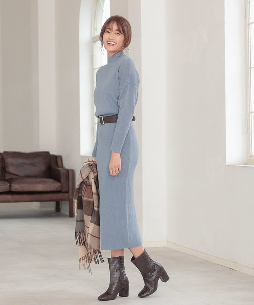 KOBE LETTUCE（コウベレタス）の「スクエアトゥ太ヒールミドルブーツ（ブーツ・レディース・ブラック/ブラウン/アイボリー/グレイッシュベージュ/パイソン・LL/S/L/M）」の11枚目の写真