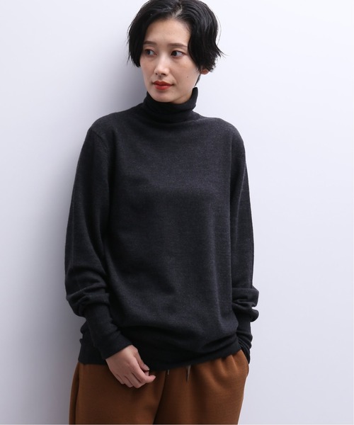 JOURNAL STANDARD LUXE(ジャーナルスタンダード ラックス)の「Super170 タートルネックプルオーバー(ニット/セーター・レディース・ホワイト/チャコールグレー・FREE)」の2枚目の写真