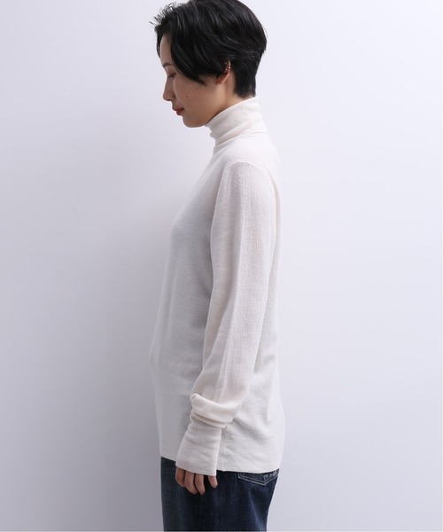 JOURNAL STANDARD LUXE(ジャーナルスタンダード ラックス)の「Super170 タートルネックプルオーバー(ニット/セーター・レディース・ホワイト/チャコールグレー・FREE)」の4枚目の写真