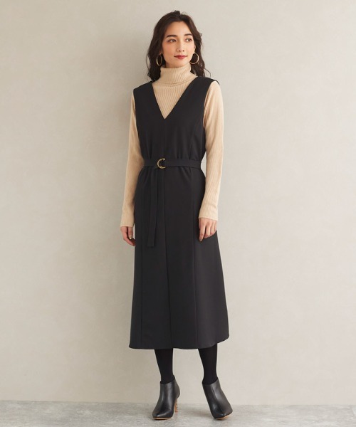 ベルト付きvネックワンピース ニット セーター Pierrot ピエロ のファッション通販 Zozotown