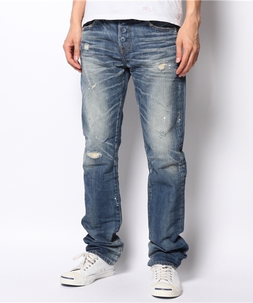 BEAMS（ビームス）の「RED CARD×BEAMS / 別注 Slim Straight DAMEGE（デニムパンツ・メンズ・ブルー・31inch/30inch/28inch/29inch/33inch/32inch）」の11枚目の写真