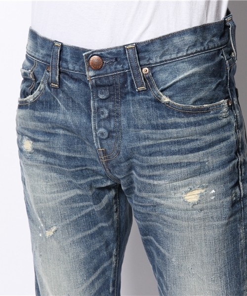 BEAMS（ビームス）の「RED CARD×BEAMS / 別注 Slim Straight DAMEGE（デニムパンツ・メンズ・ブルー・31inch/30inch/28inch/29inch/33inch/32inch）」の5枚目の写真