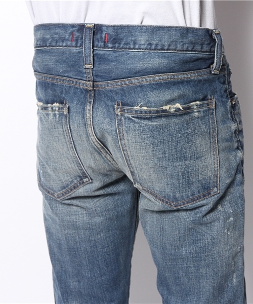BEAMS（ビームス）の「RED CARD×BEAMS / 別注 Slim Straight DAMEGE（デニムパンツ・メンズ・ブルー・31inch/30inch/28inch/29inch/33inch/32inch）」の6枚目の写真
