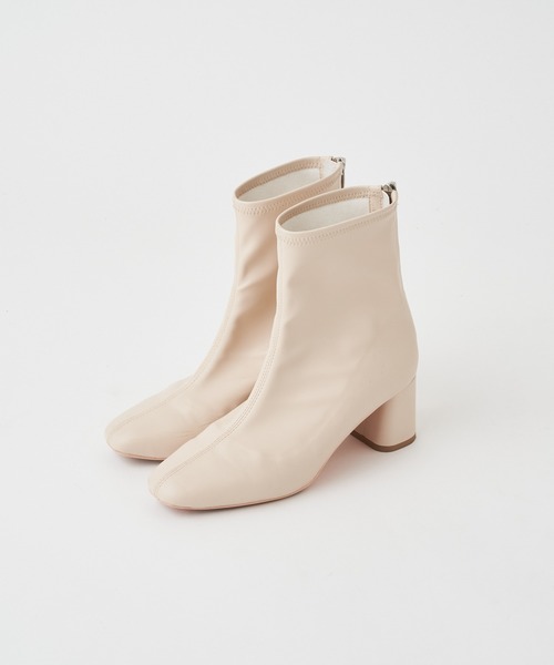 mystic（ミスティック）の「ストレッチショートブーツ（ブーツ・レディース・ブラック/アイボリー/ベージュ・38/36/37）」の2枚目の写真