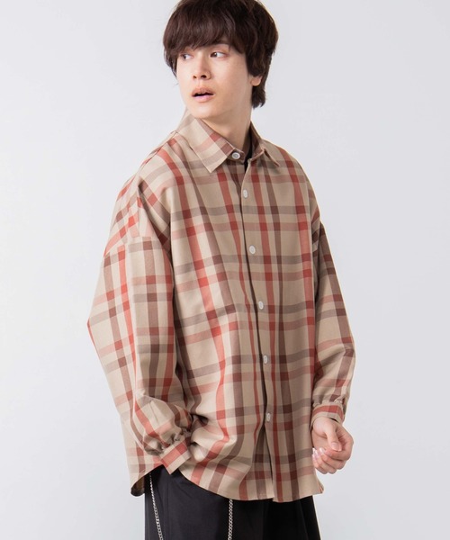 WEGO(ウィゴー)の「WEGO/TRチェックビッグシルエットシャツ/シャツジャケット(シャツ/ブラウス・メンズ・その他1/その他2/その他3・MEDIUM/LARGE)」の1枚目の写真