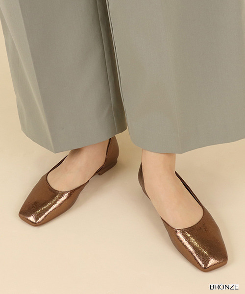 RANDA（ランダ）の「サイドオープンフラットパンプス（パンプス・レディース・ブロンズ/ブラック/ベージュ・23/23.5/22.5/25.5/22/25/24/24.5）」の3枚目の写真