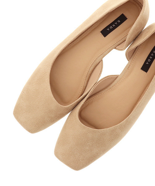 RANDA（ランダ）の「サイドオープンフラットパンプス（パンプス・レディース・ブロンズ/ブラック/ベージュ・23/23.5/22.5/25.5/22/25/24/24.5）」の4枚目の写真