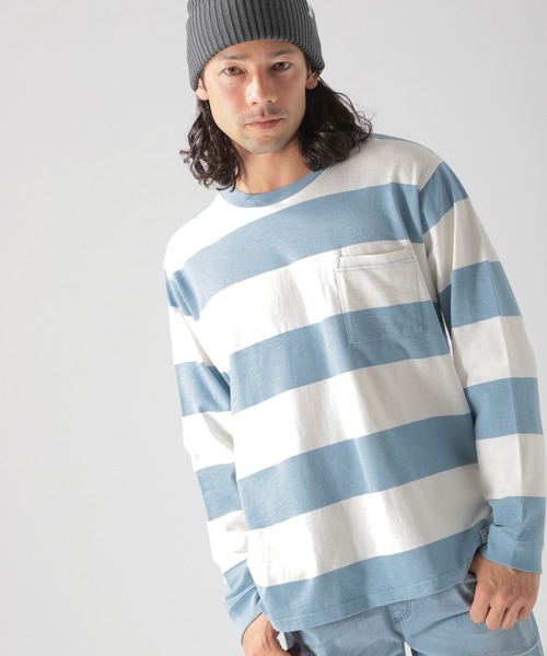 BAYFLOW（ベイフロー）の「フトボーダーL/S TEE（Tシャツ/カットソー・メンズ・ネイビー/サックスブルー/マスタード・MEDIUM/LARGE）」の9枚目の写真