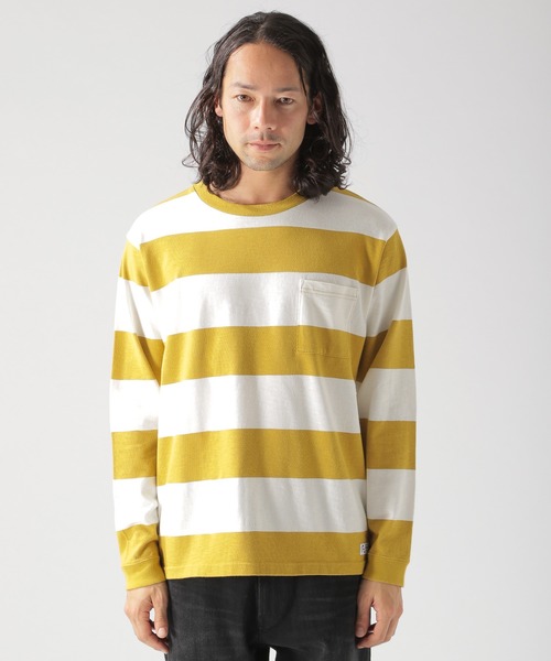 BAYFLOW（ベイフロー）の「フトボーダーL/S TEE（Tシャツ/カットソー・メンズ・ネイビー/サックスブルー/マスタード・MEDIUM/LARGE）」の12枚目の写真