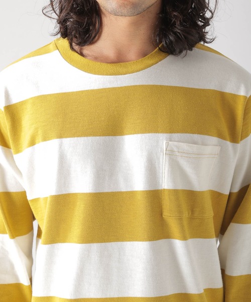 BAYFLOW（ベイフロー）の「フトボーダーL/S TEE（Tシャツ/カットソー・メンズ・ネイビー/サックスブルー/マスタード・MEDIUM/LARGE）」の16枚目の写真