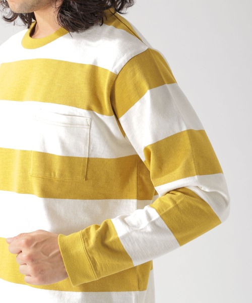 BAYFLOW（ベイフロー）の「フトボーダーL/S TEE（Tシャツ/カットソー・メンズ・ネイビー/サックスブルー/マスタード・MEDIUM/LARGE）」の18枚目の写真