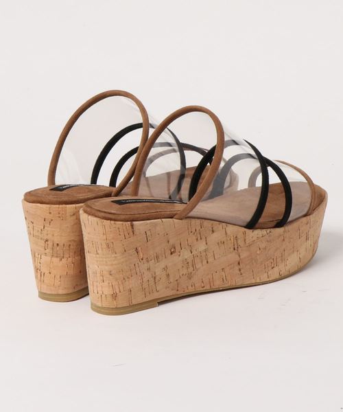 TSURU by Mariko Oikawa（ツルバイマリコオイカワ）の「【TSURU by Marikooikawa(ツルバイマリコオイカワ)】Herper　コルクソール厚底クリアサンダル（サンダル・レディース・ブラック/ブラウン・LARGE/MEDIUM/SMALL）」の3枚目の写真
