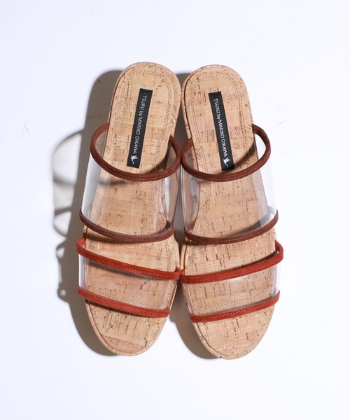 TSURU by Mariko Oikawa（ツルバイマリコオイカワ）の「【TSURU by Marikooikawa(ツルバイマリコオイカワ)】Herper　コルクソール厚底クリアサンダル（サンダル・レディース・ブラック/ブラウン・LARGE/MEDIUM/SMALL）」の7枚目の写真