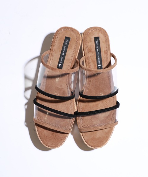 TSURU by Mariko Oikawa（ツルバイマリコオイカワ）の「【TSURU by Marikooikawa(ツルバイマリコオイカワ)】Herper　コルクソール厚底クリアサンダル（サンダル・レディース・ブラック/ブラウン・LARGE/MEDIUM/SMALL）」の11枚目の写真