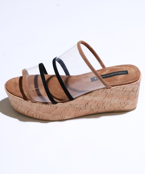 TSURU by Mariko Oikawa（ツルバイマリコオイカワ）の「【TSURU by Marikooikawa(ツルバイマリコオイカワ)】Herper　コルクソール厚底クリアサンダル（サンダル・レディース・ブラック/ブラウン・LARGE/MEDIUM/SMALL）」の12枚目の写真