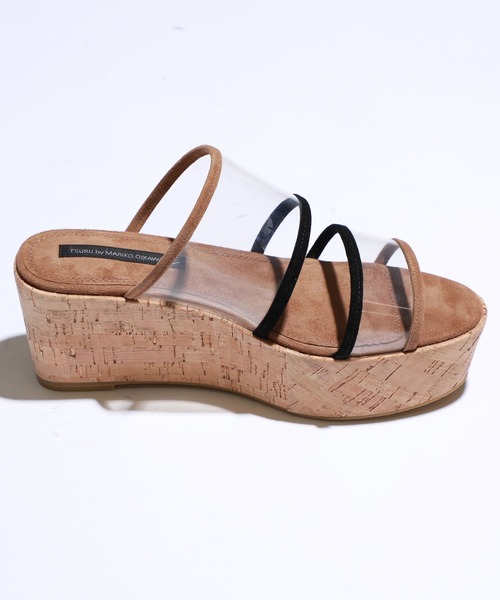 TSURU by Mariko Oikawa（ツルバイマリコオイカワ）の「【TSURU by Marikooikawa(ツルバイマリコオイカワ)】Herper　コルクソール厚底クリアサンダル（サンダル・レディース・ブラック/ブラウン・LARGE/MEDIUM/SMALL）」の14枚目の写真