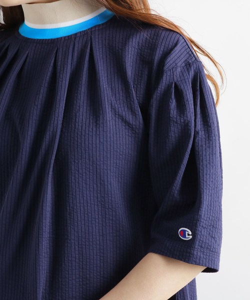 Champion(チャンピオン)の「Champion リブハイネックフレアワンピース(ワンピース・レディース・ベージュ/ネイビー・02)」の8枚目の写真
