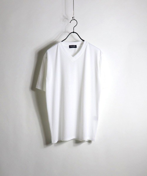 Confirm(コンファーム)の「Confirm / コンファーム ランダムテレコVネックTシャツ(Tシャツ/カットソー・メンズ・ネイビー/ブラック/ホワイト/グレー/ピンク・L/M/XL)」の2枚目の写真