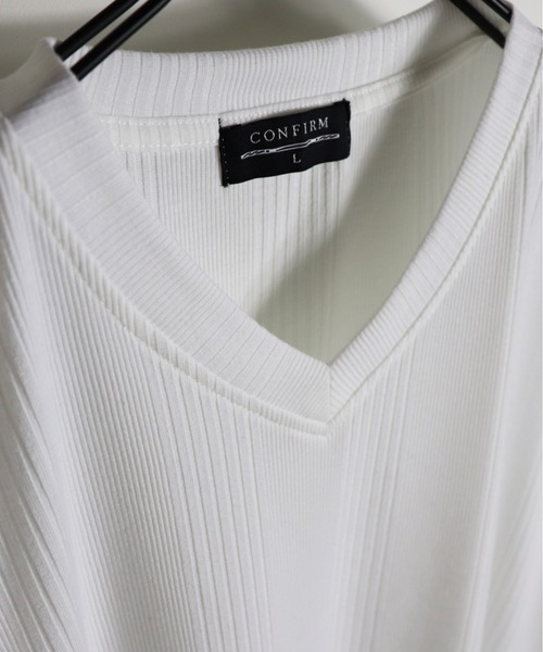 Confirm(コンファーム)の「Confirm / コンファーム ランダムテレコVネックTシャツ(Tシャツ/カットソー・メンズ・ネイビー/ブラック/ホワイト/グレー/ピンク・L/M/XL)」の6枚目の写真