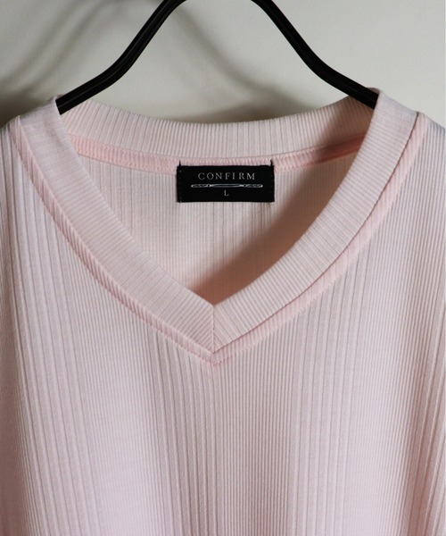 Confirm(コンファーム)の「Confirm / コンファーム ランダムテレコVネックTシャツ(Tシャツ/カットソー・メンズ・ネイビー/ブラック/ホワイト/グレー/ピンク・L/M/XL)」の11枚目の写真