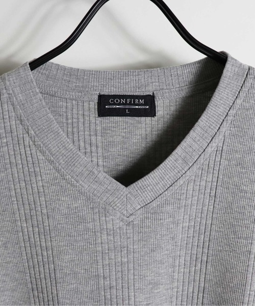 Confirm(コンファーム)の「Confirm / コンファーム ランダムテレコVネックTシャツ(Tシャツ/カットソー・メンズ・ネイビー/ブラック/ホワイト/グレー/ピンク・L/M/XL)」の18枚目の写真