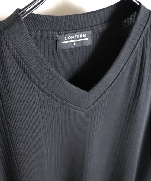 Confirm(コンファーム)の「Confirm / コンファーム ランダムテレコVネックTシャツ(Tシャツ/カットソー・メンズ・ネイビー/ブラック/ホワイト/グレー/ピンク・L/M/XL)」の10枚目の写真