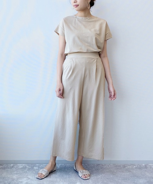 LAKOLE(ラコレ)の「【接触冷感】コンパクトピケフレンチプルオーバー / LAKOLE(Tシャツ/カットソー・レディース・ブラック/キャメル/ライトベージュ/ダークブラウン/カーキ・MEDIUM/SMALL)」の11枚目の写真