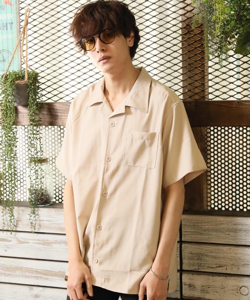 ARCADE（アーケード）の「ポリトロ リラックス オープンカラー 半袖シャツ（シャツ/ブラウス・メンズ・グリーン/ホワイト/ブラック/オレンジ・LL/L/M）」の2枚目の写真