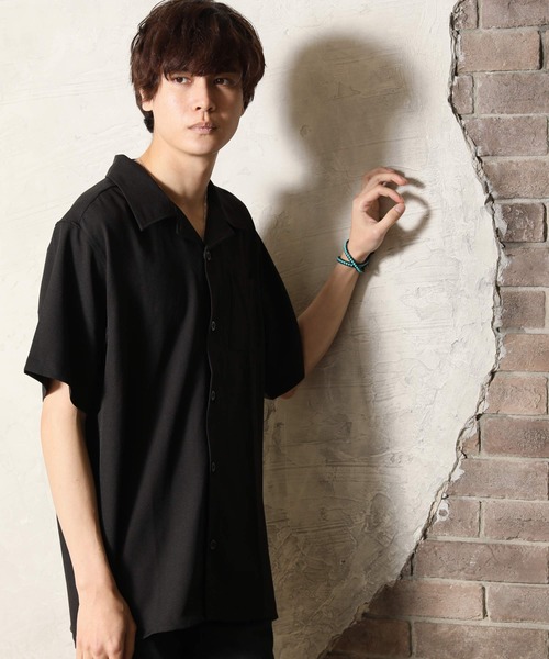 ARCADE（アーケード）の「ポリトロ リラックス オープンカラー 半袖シャツ（シャツ/ブラウス・メンズ・グリーン/ホワイト/ブラック/オレンジ・LL/L/M）」の3枚目の写真