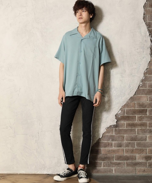 ARCADE（アーケード）の「ポリトロ リラックス オープンカラー 半袖シャツ（シャツ/ブラウス・メンズ・グリーン/ホワイト/ブラック/オレンジ・LL/L/M）」の10枚目の写真