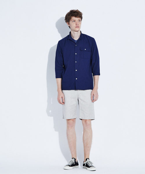 ABAHOUSE（アバハウス）の「コットンリネンスタンドカラーシャツ（シャツ/ブラウス・メンズ・グレイッシュベージュ/カーキ/ブルー・44/46/48）」の22枚目の写真