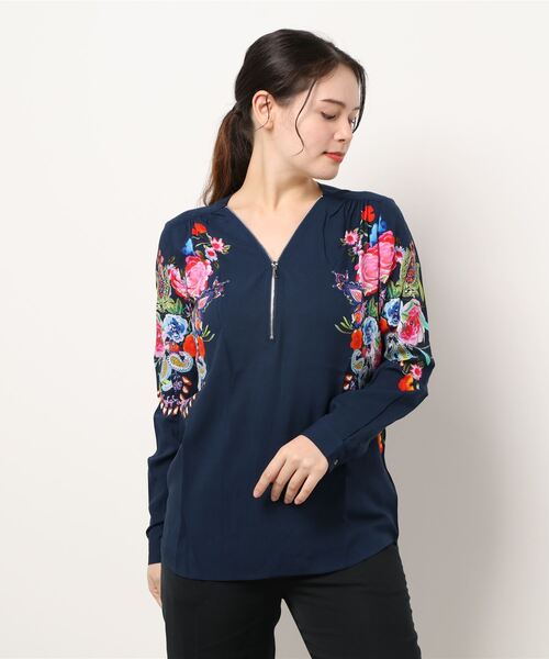 セール Kata wwbwxb をセール価格で購入できます Desigual 花柄 Desigual デシグアル のファッション ファスナーブラウス Desigual デシグアル のシャツ ブラウス 花柄 トップス Kata シャツ ブラウス