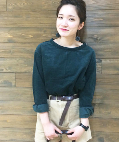 Kastane（カスタネ）の「【Kastane】コーデュロイシャツプルオーバー（シャツ/ブラウス・レディース・オフホワイト/グリーン/ネイビー/ブラウン・FREE）」の4枚目の写真