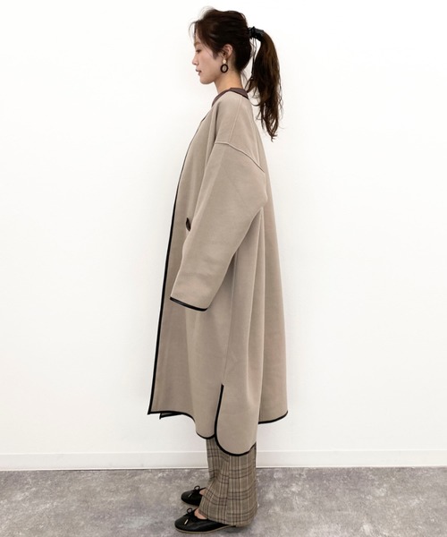 EPIMI E'PIMMY（エピミエピミー）の「パイピングロングコート（その他アウター・レディース・グレー系その他/モカ/ベージュ・MEDIUM）」の19枚目の写真