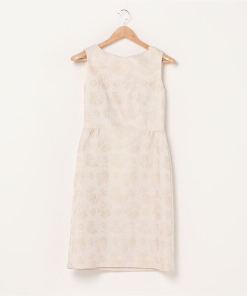 HANAE MORI　ALMA EN ROSE（ハナエモリ アルマ・アン・ローズ）の「【HANAE MORI ALMA EN ROSE】フクレジャガード ワンピース（ワンピース・レディース・クリーム/ベージュ/ネイビー・38/36/40）」の2枚目の写真