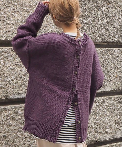 tiptop（ティップトップ）の「前後2wayニットカーディガン（カーディガン/ボレロ・レディース・アイボリー/グレイッシュベージュ/パープル/ブルー/ダークブルー/A/B/C/ライトベージュ/キナリ/グレー/グリーン系その他/ブルー系その他/グリーン/ピンク/ライトグレー・FREE）」の12枚目の写真