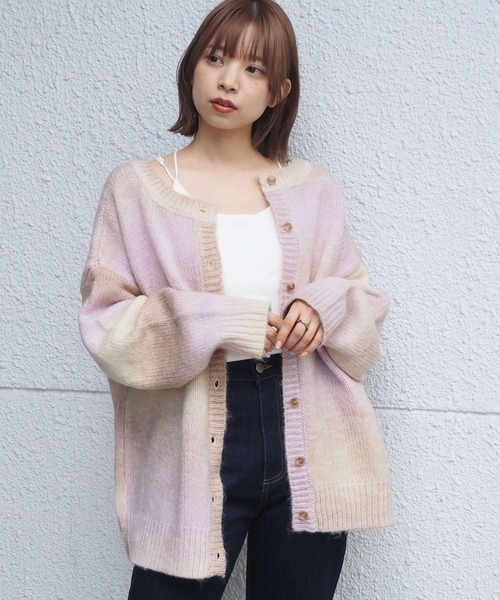 tiptop（ティップトップ）の「前後2wayニットカーディガン（カーディガン/ボレロ・レディース・アイボリー/グレイッシュベージュ/パープル/ブルー/ダークブルー/A/B/C/ライトベージュ/キナリ/グレー/グリーン系その他/ブルー系その他/グリーン/ピンク/ライトグレー・FREE）」の13枚目の写真