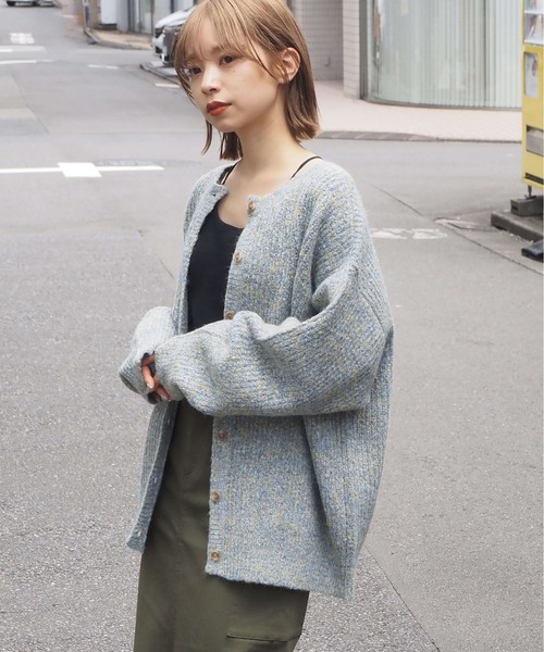 tiptop（ティップトップ）の「前後2wayニットカーディガン（カーディガン/ボレロ・レディース・アイボリー/グレイッシュベージュ/パープル/ブルー/ダークブルー/A/B/C/ライトベージュ/キナリ/グレー/グリーン系その他/ブルー系その他/グリーン/ピンク/ライトグレー・FREE）」の18枚目の写真